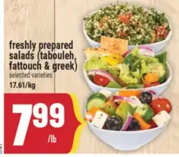 Marché Adonis freshly prepared salads (tabouleh, fattouch & greek) offer
