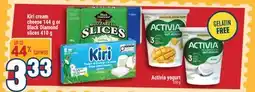 Marché Adonis Kiri cream cheese 144 g or Slice Mozzarella Slices 410 g, Activia Yogurt offer