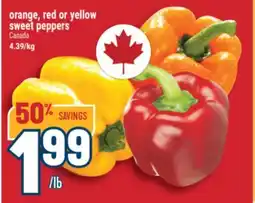 Marché Adonis orange, red or yellow sweet peppers offer