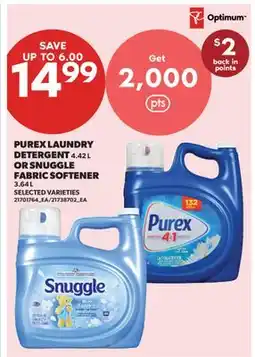 Real Canadian Superstore PUREX LAUNDRY DETERGENT, 4.42 L OR SNUGGLE FABRIC SOFTENER, 3.64 L offer