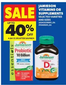 Real Canadian Superstore JAMIESON VITAMINS OR SUPPLEMENTS offer