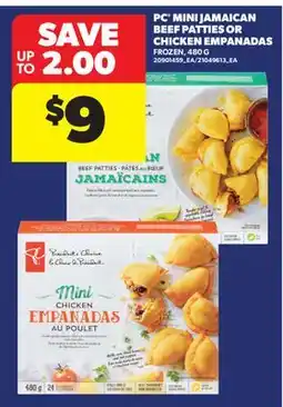 Real Canadian Superstore PC MINI JAMAICAN BEEF PATTIES OR CHICKEN EMPANADAS offer