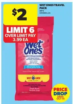 Real Canadian Superstore WET ONES TRAVEL PACK, 20'S offer