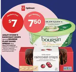 Real Canadian Superstore LESLEY STOWE'S RAINCOAST CRISPS, 150 G OR BOURSIN FRAÎCHEUR SPREAD, 170 G offer