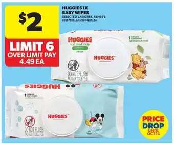 Real Canadian Superstore HUGGIES 1X BABY WIPES, 56-64'S offer