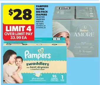 Real Canadian Superstore PAMPERS SUPER BIG PACK DIAPERS, 32-120'S offer
