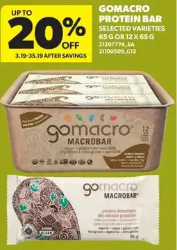 Real Canadian Superstore GOMACRO PROTEIN BAR, 65 G OR offer