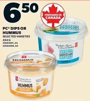 Loblaws PC dips or hummus offer