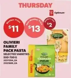 Loblaws Olivieri family pasta selected varieties offer
