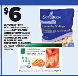 Independent City Market SEAQUEST BAY SCALLOPS, 100-150 PER LB 400 G OR T&T PACIFIC WHITE SHRIMP offer