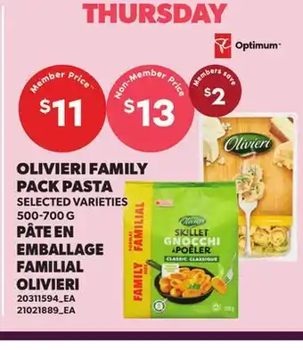 Independent City Market OLIVIERI FAMILY PACK PASTA offer