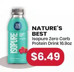 Healthy Planet NATURE'S BEST Isopure Zero Carb Protein Drink offer
