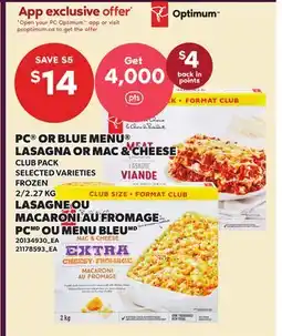 Independent City Market PC OR BLUE MENU LASAGNA OR MAC & CHEESE, 2/2 offer