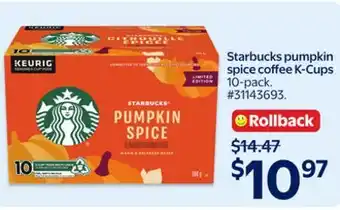 Walmart Starbucks pumpkin spice coffee K-Cups offer