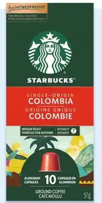 Walmart Starbucks by Nespresso blonde espresso roast 53 g or Colombia 57 g ground coffee offer
