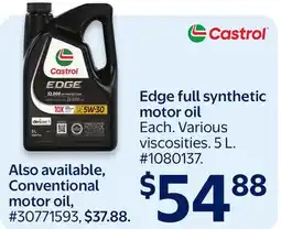 Walmart Edge full synthetic motor oil offer
