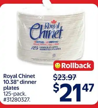 Walmart Royal Chinet 10.38 dinner plates offer