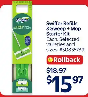 Walmart Swiffer Refills & Sweep + Mop Starter Kit offer