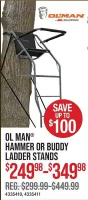 Cabela's OL MAN HAMMER OR BUDDY LADDER STANDS offer