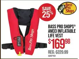 Cabela's BASS PRO SHOPS AM33 INFLATABLE LIFE VEST offer