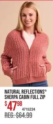 Cabela's NATURAL REFLECTIONS SHERPA CABIN FULL ZIP offer