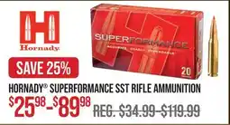 Cabela's HORNADY SUPERFORMANCE SST RIFLE AMMUNITION offer