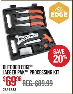 Cabela's OUTDOOR EDGE JAEGER PAK PROCESSING KIT offer