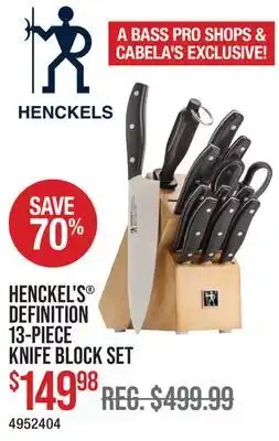 Cabela's HENCKEL'S DEFINITION 13-Piece Knife Block Set offer