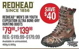 Cabela's REDHEAD MEN'S OR YOUTH EXPEDITION ULTRA BONE-DRY HUNTING BOOTS offer
