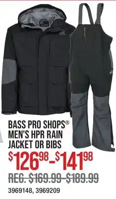Cabela's BASS PRO SHOPS MEN'S HPR RAIN JACKET OR BIBS offer