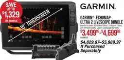 Cabela's GARMIN ECHOMAP ULTRA 2 LIVESCOPE BUNDLE offer