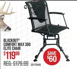 Cabela's BLACKOUT COMFORT MAX 360 ELITE CHAIR offer