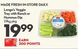 Longo's Longo's Veggie Tray with Ranch or Hummus Dip offer