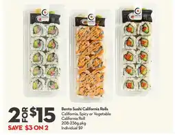 Longo's Bento Sushi California Rolls offer