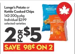 Longo's Potato or Kettle Cooked Chips offer
