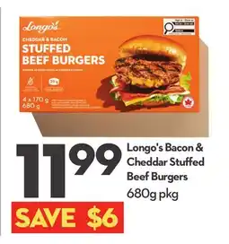 Longo's Longo's Bacon & Cheddar Stuffed Beef Burgers offer
