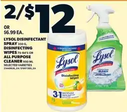 Loblaws Lysol disinfectant spray or disinfecting wipes offer