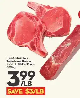 Longo's Fresh Ontario Pork Tenderloin or Bone-in Pork Loin Rib End Chops offer