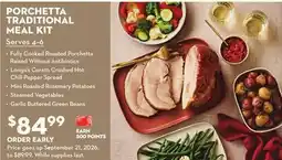 Longo's Porchetta Traditional Meal Kit offer