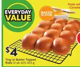 Sobeys Tray or Butter Topped Rolls offer