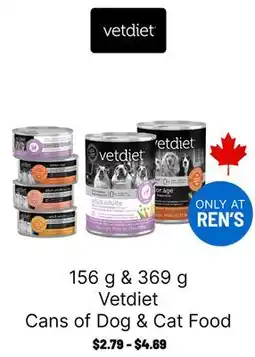 Ren’s Pets Depot Vetdiet Cans of Dog & Cat Food offer