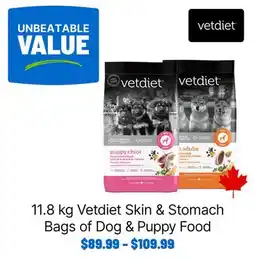 Ren’s Pets Depot Vetdiet Skin & Stomach Bags of Dog & Puppy Food offer