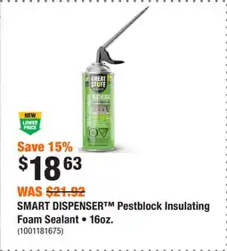 Home Depot SMART DISPENSER Pestblock Insulating Foam Sealant • 16oz offer