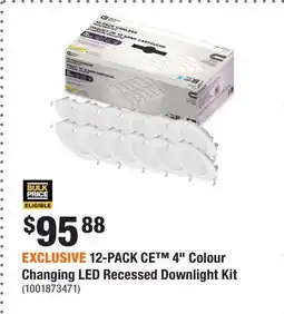 Home Depot EXCLUSIVE 12-PACK CE 4 Colour Changing LED Recessed Downlight Kit offer