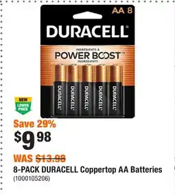 Home Depot 8-PACK DURACELL Coppertop AA Batteries offer