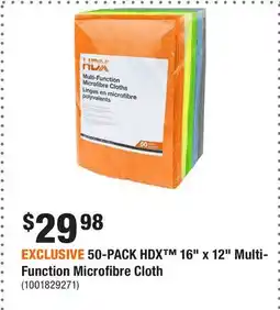 Home Depot EXCLUSIVE 50-PACK HDX 16 x 12 Multi-Function Microfibre Cloth offer