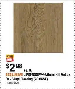 Home Depot EXCLUSIVE LIFEPROOF 6.5mm Hill Valley Oak Vinyl Flooring (20.06SF) offer