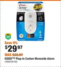 Home Depot KIDDE Plug-In Carbon Monoxide Alarm offer