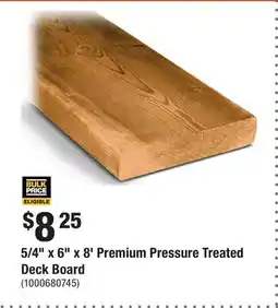 Home Depot 5/4 x 6 x 8' Premium Pressure Treated Deck Board offer
