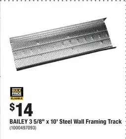 Home Depot BAILEY 3 5/8 x 10' Steel Wall Framing Track offer